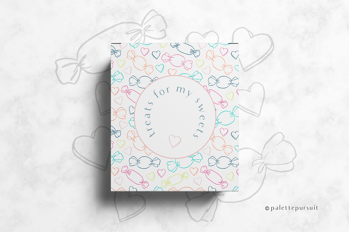 Candy hearts vector pattern set, SVG, a Pattern Graphic by Palette Pursuit (Photo 3 of 9)