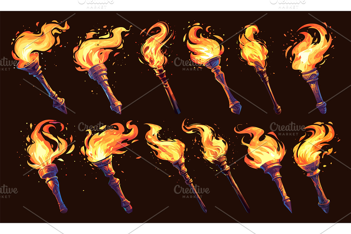 torch. fire, lighting flame blazing, an Illustration by Stock-Smart-Start