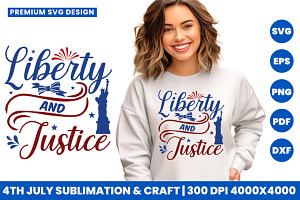 4th of July Liberty and Justice SVG, an Object Graphic by Creative Arslan