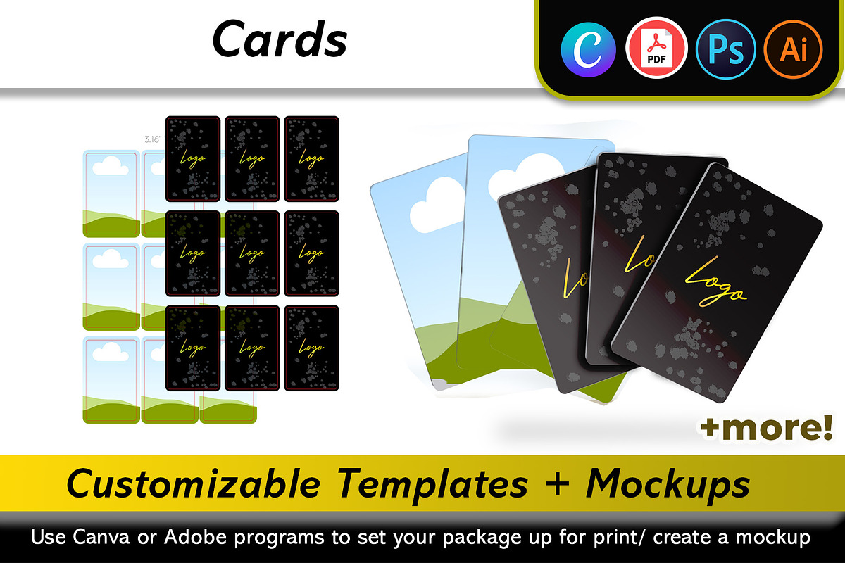 Playing Cards Mockup + Template, a Card Template by Korner (Photo 1 of 11)