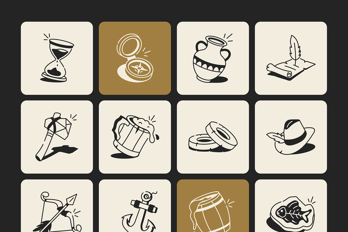 History Drawing Art Set, an Outline Icon by Vectors Market (Photo 7 of 7)