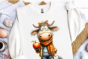 Whimsical Halloween Cow Clipart, a Seasonal Illustration by OK Design (Thumbnail 5 of 6)