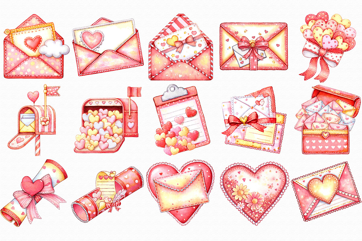 Valentine's Mail Clipart, an Illustration by Libby Wishes (Photo 7 of 7)
