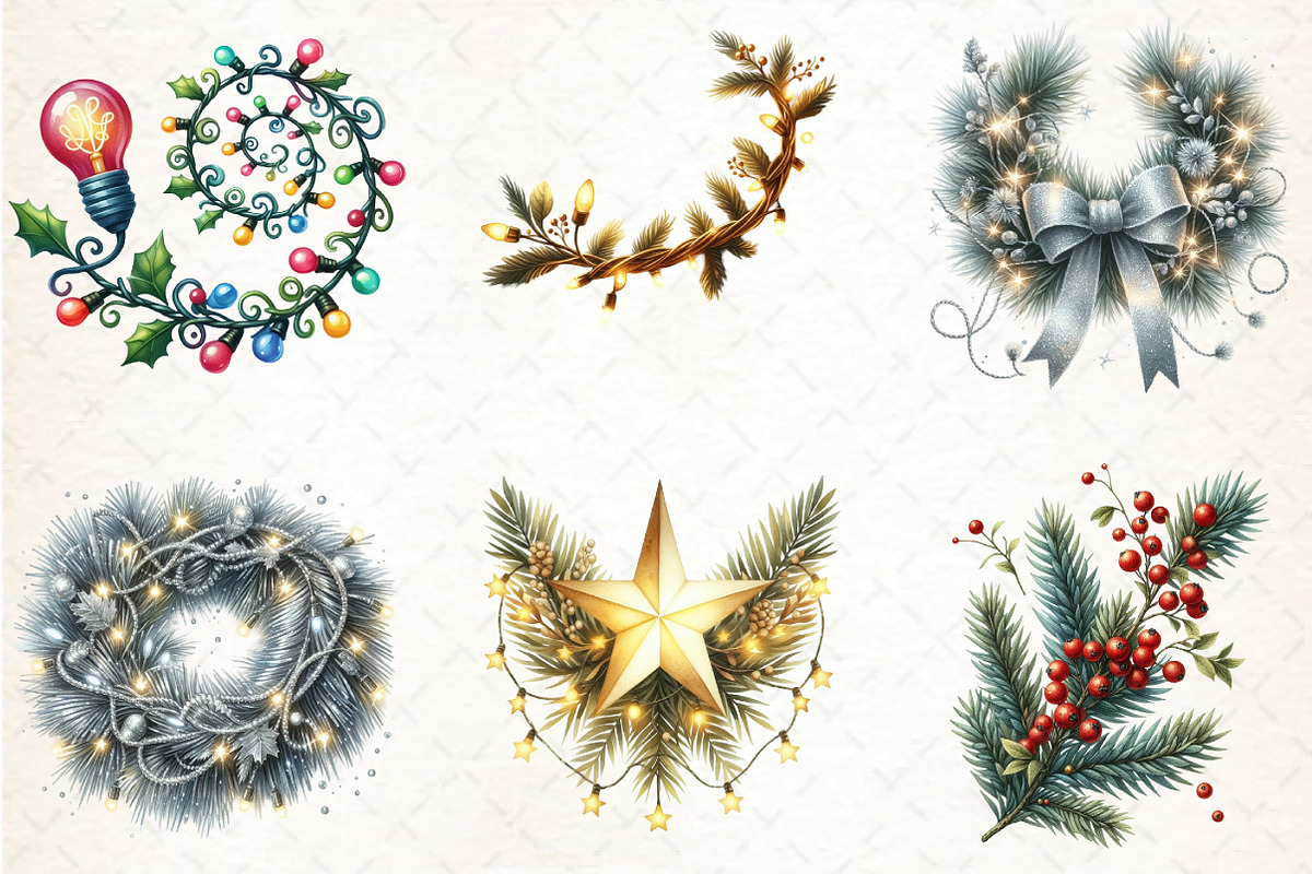 Christmas Lights and Garlands, an Illustration by DreamCafeArt (Photo 4 of 8)