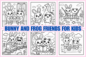 Bunny And Frog Friends For Kids, an Animal Illustration by Coco Bloom