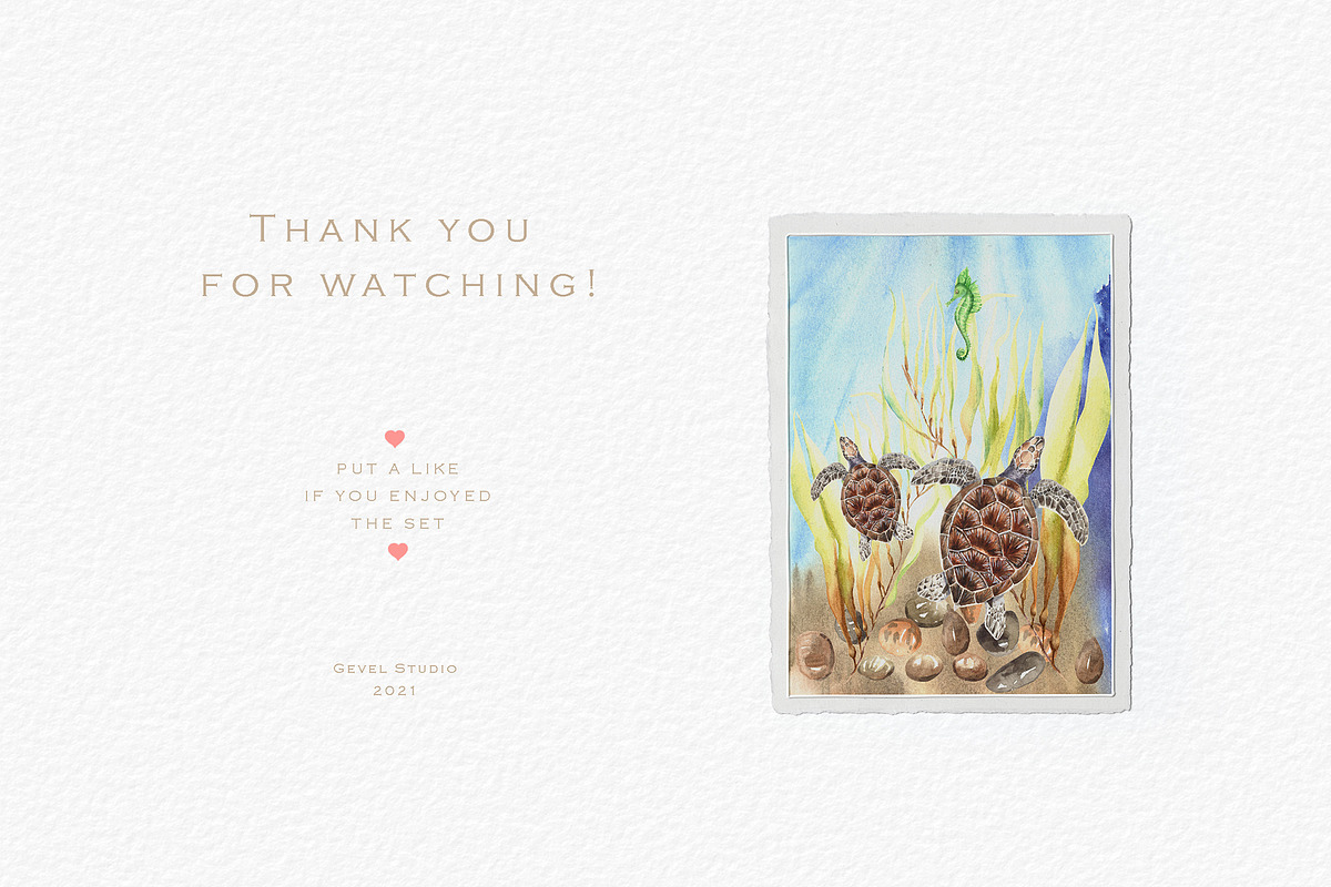 Watercolor Undersea world clipart, an Animal Illustration by GevelStudio (Photo 10 of 10)