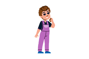 Thoughtful boy making interesting, a Person Illustration by pikepicture