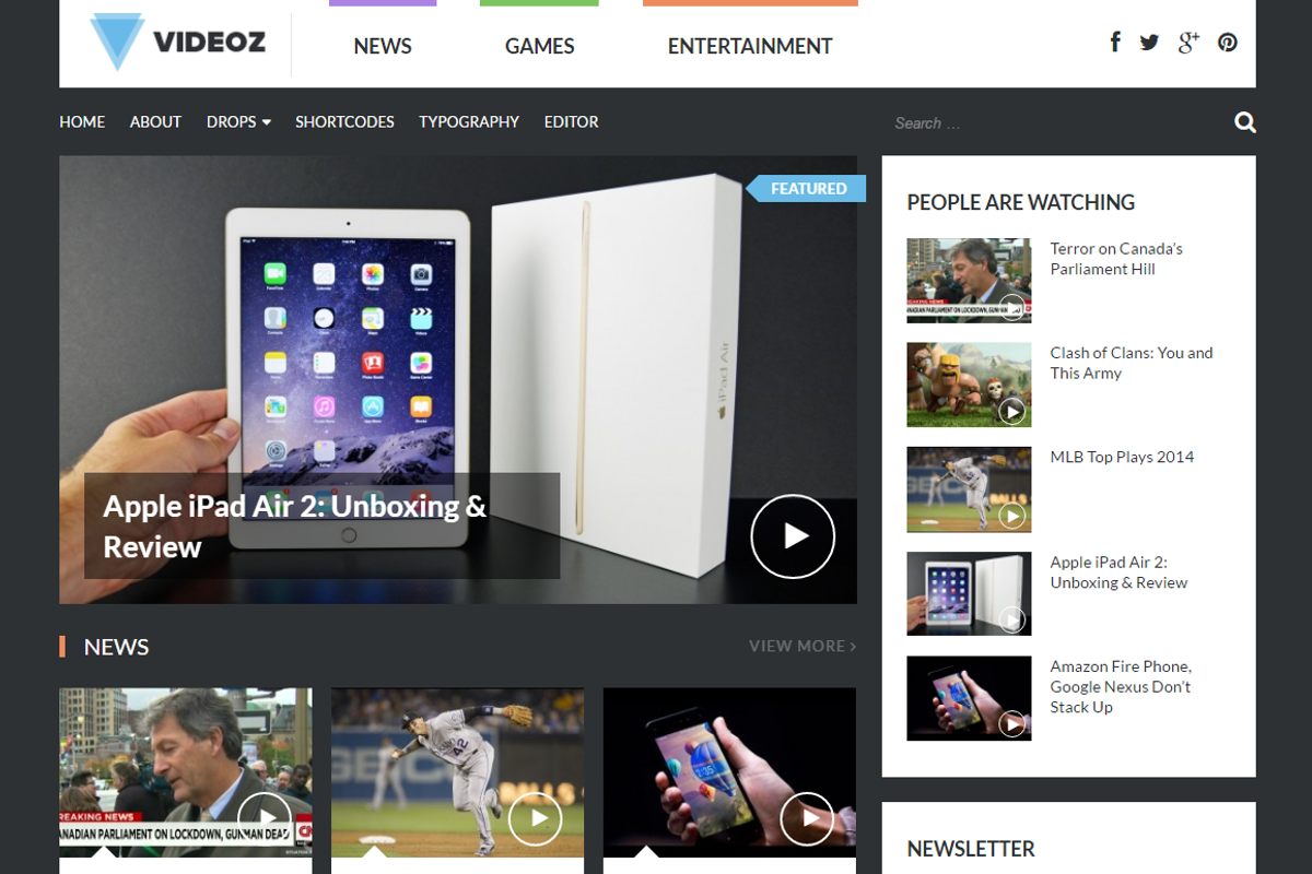 VideoZ WordPress Theme, a WordPress Template by Theme Junkie (Photo 1 of 4)