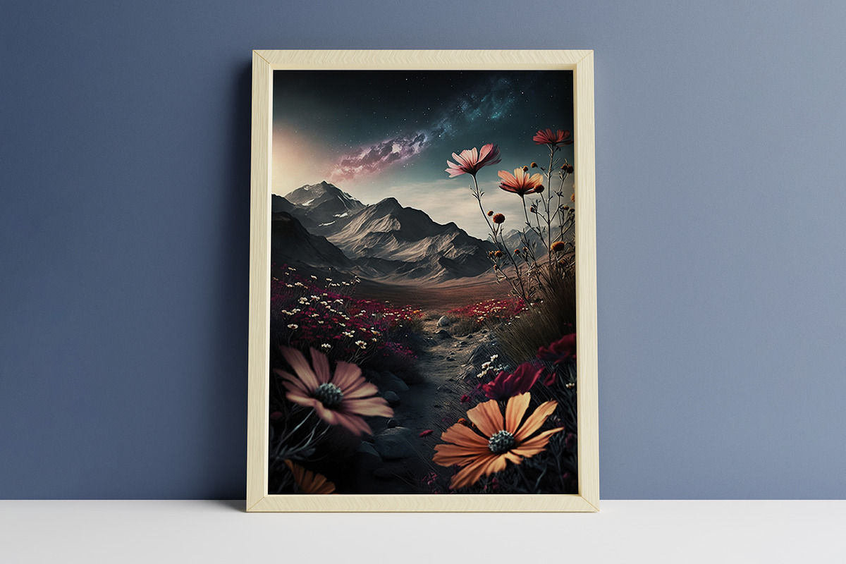 Cosmic Landscape Art Prints, a Background Graphic by DigitalFad (Photo 5 of 5)