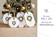 Christmas Gift Tag Mockup Set, an Advertising Mockup by Mie Mockup Studio (Thumbnail 3 of 7)