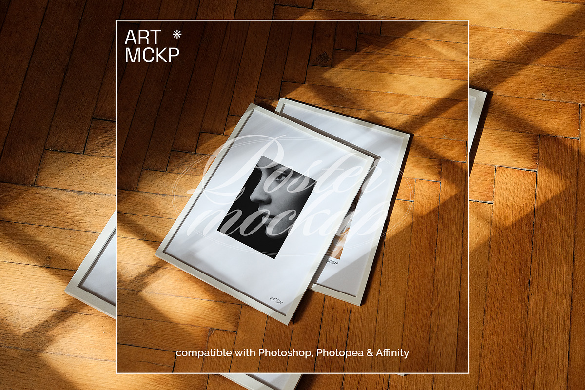 Two White Art frames interior mockup, a Merchandise Mockup by MCKP*ME (Photo 2 of 3)