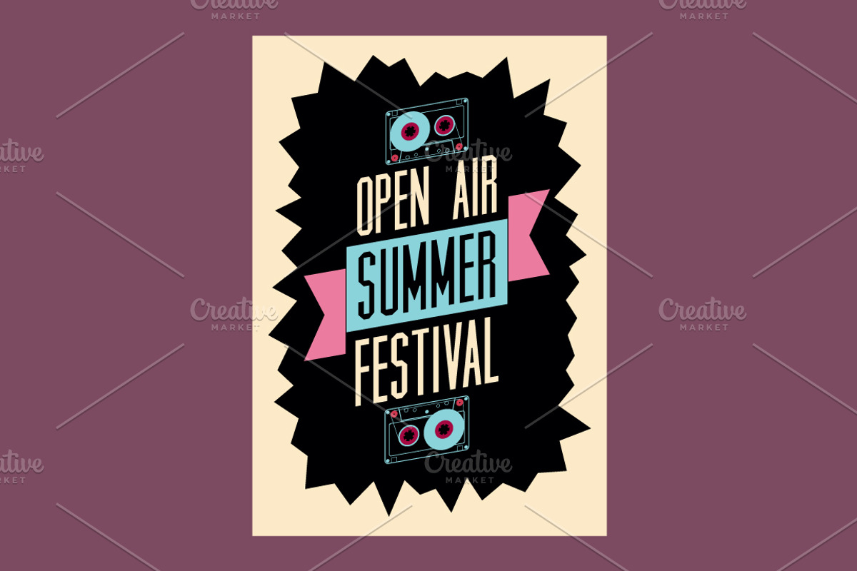 Summer open air vector poster set., a Seasonal Illustration by PoPaShop (Photo 5 of 10)