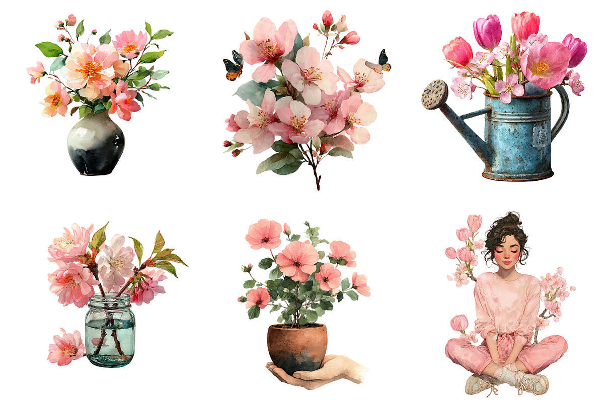Watercolor Daydream Spring Bliss, an Illustration by DreamArtGraphic (Photo 3 of 4)