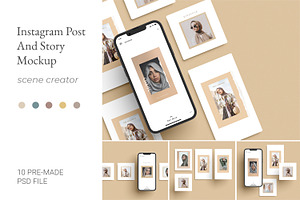 Instagram post and story mockup
