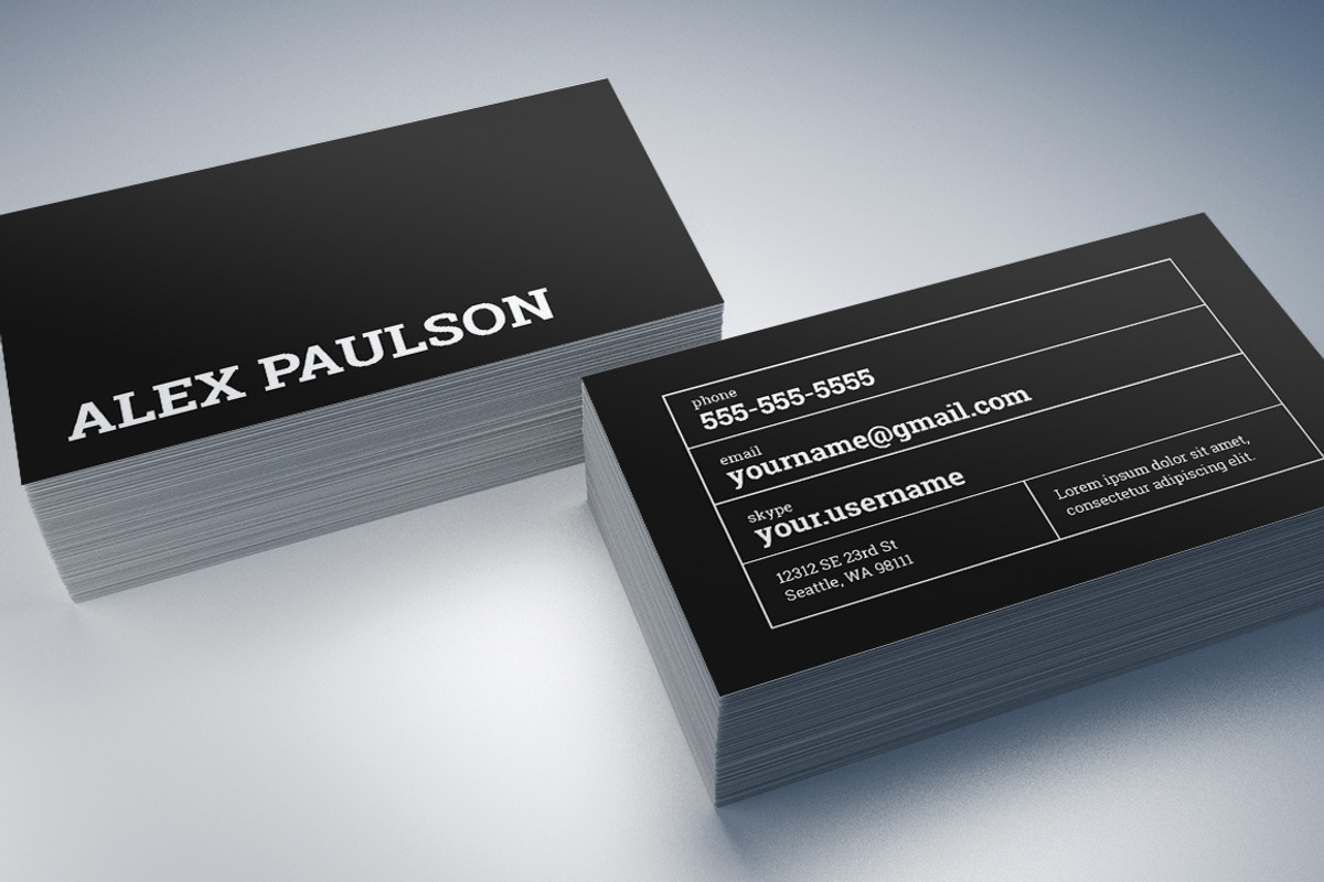 Bold Black Business Card 007, a Business Card Template by Nonaglyph Design (Photo 3 of 5)