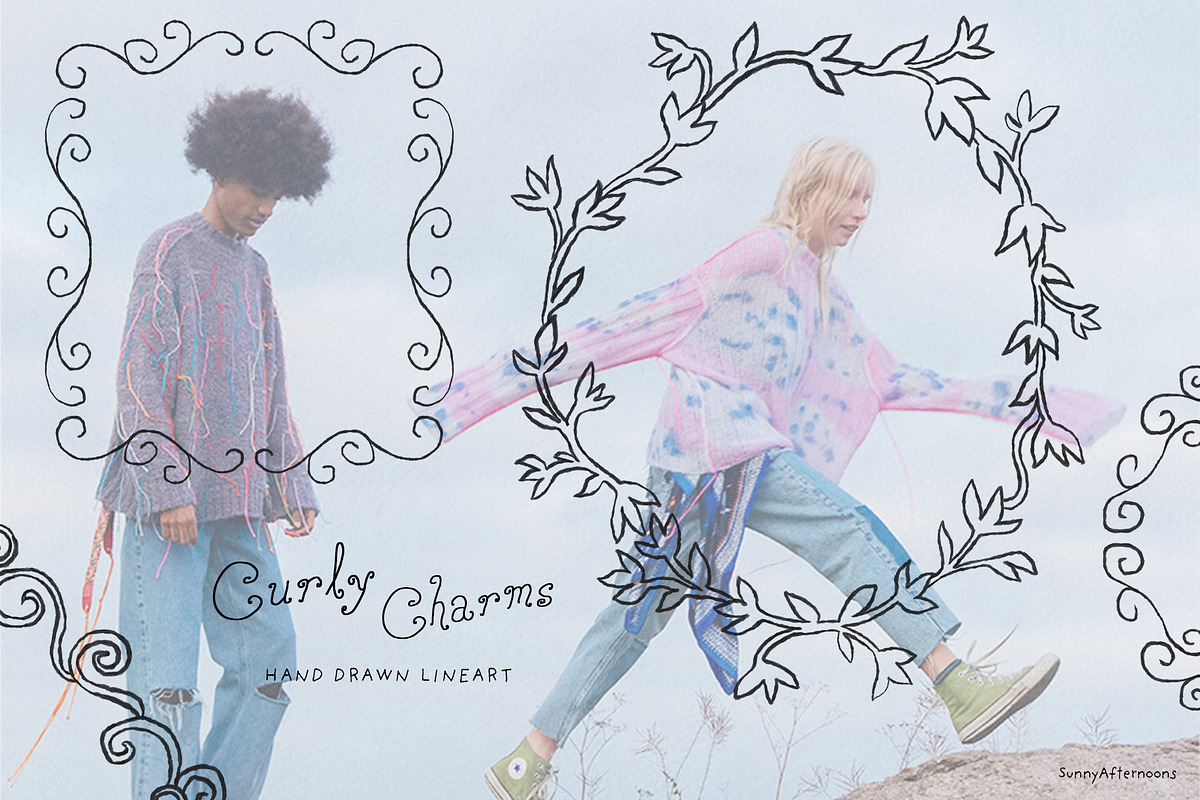 Hand-drawn Curly Frames Quirky Lines, a Decorative Illustration by SunnyAfternoons (Photo 2 of 23)