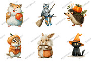 Whimsical Halloween Animal Clipart, a Graphic by designcity5 (Thumbnail 3 of 5)