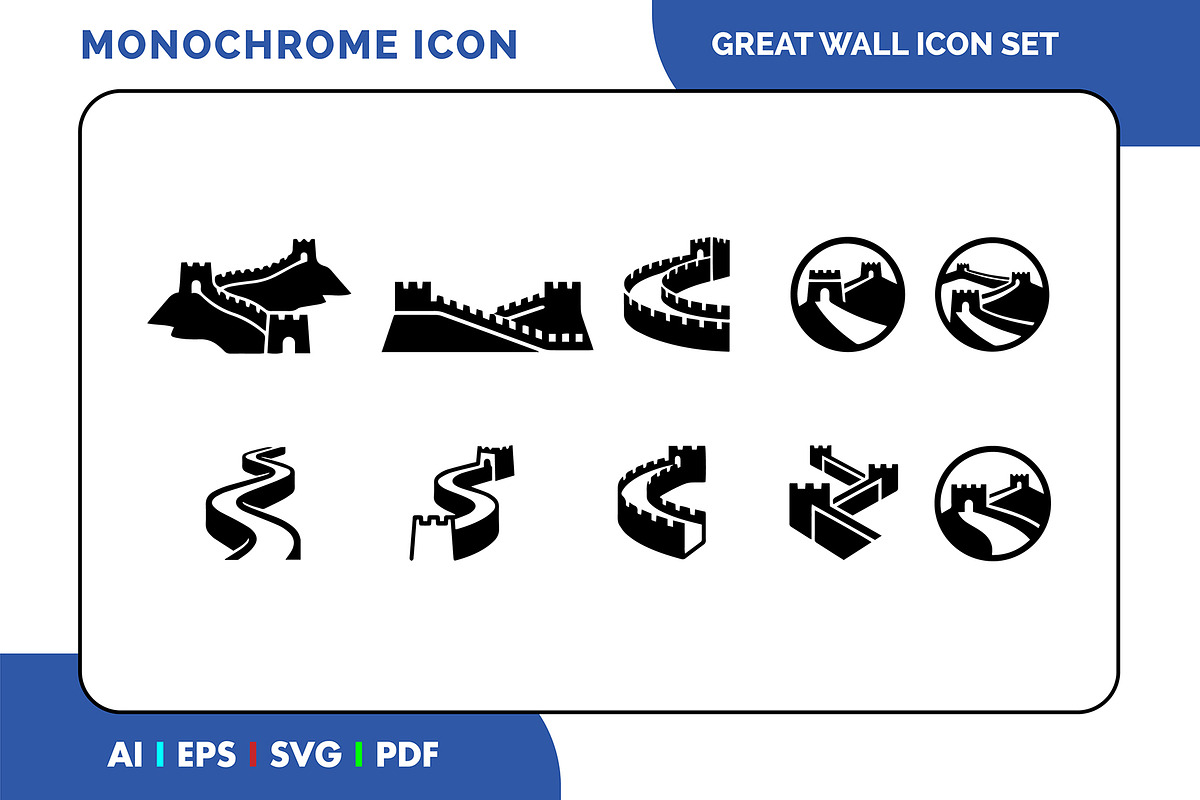 Great Wall China Black Icon, a Solid Icon by Fontmine Studio (Photo 1 of 3)