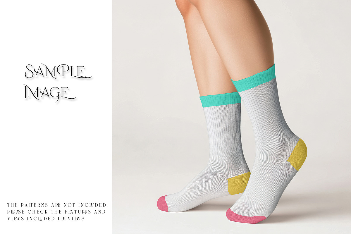 Mid Calf Unisex Socks Mockups, a Household Mockup by mock-ups (Photo 9 of 13)