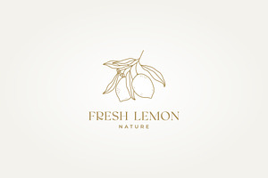 lemon tree brunch icon logo vector, a Branding & Logo Template by Blazybone
