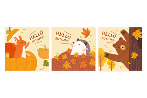 Autumn Square Banner Set