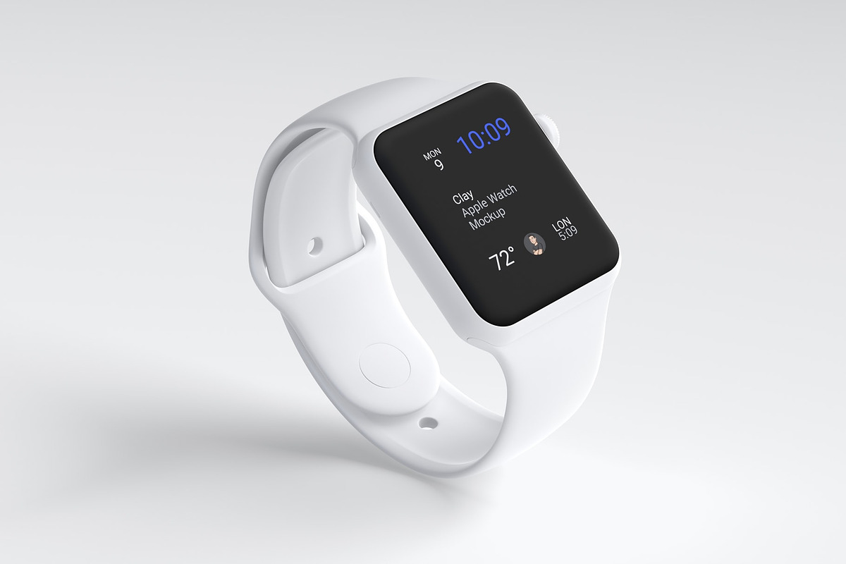 Clay Apple Watch Mockups Pack 01, a Wearable Device Mockup by Mockups by Carlos Viloria (Photo 2 of 25)