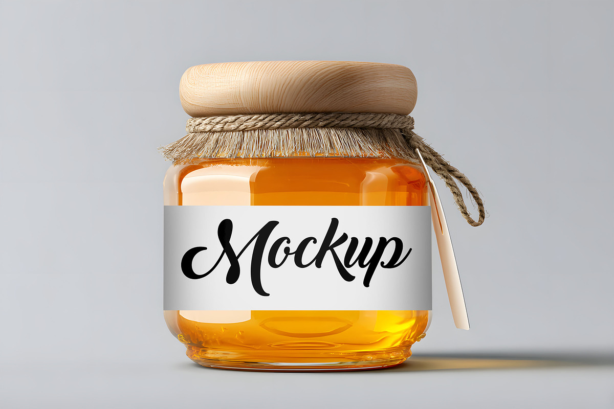 Honey Jar Mockup, a Packaging Mockup by GenesisCreativeCo (Photo 3 of 4)