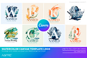 Watercolor Canva Logo Bundle, a Branding & Logo Template by Maioriz Shop (Thumbnail 2 of 4)