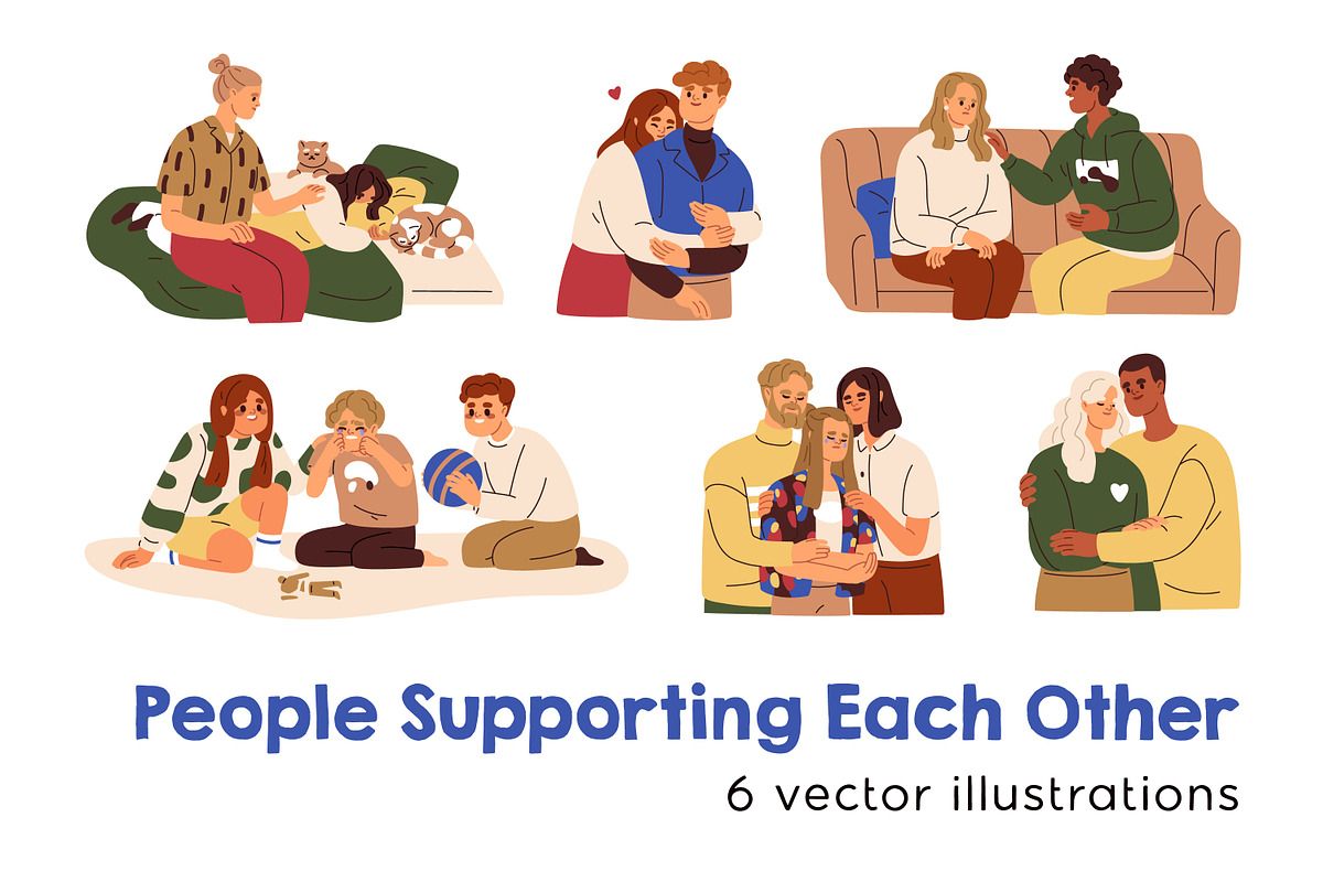 People supporting each other set, a Person Illustration by Good Studio