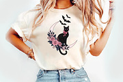 Pink Coquette Black Cat PNG Design, an Illustration by Watercolor design (Thumbnail 2 of 3)