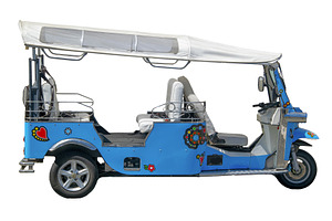 Electric vehicle side view isolated photo, a Transportation Photo by DanFLCreativo