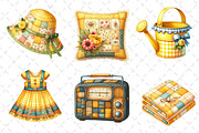 Yellow Patchwork Summer Clipart, an Illustration by Dream Creation (Thumbnail 2 of 6)