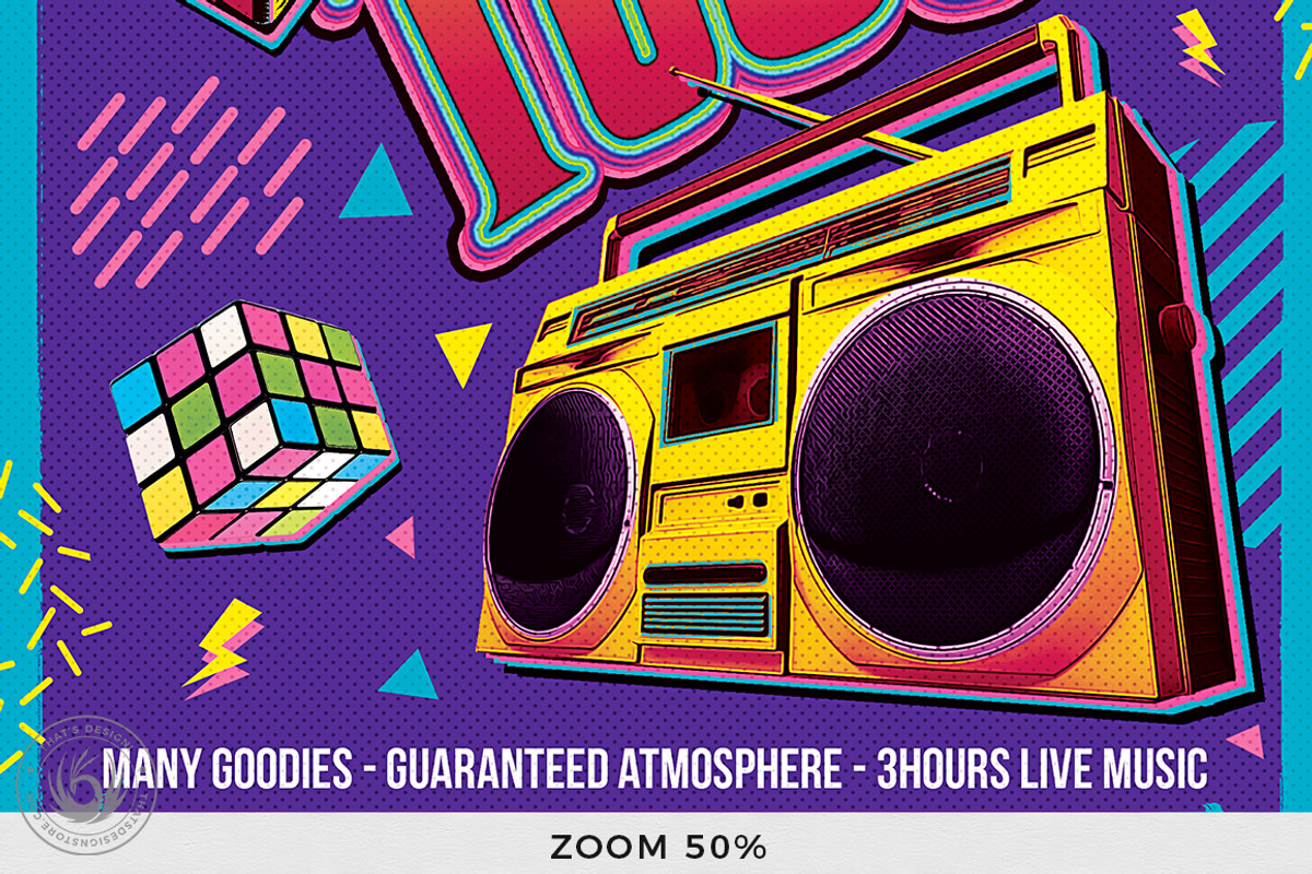 Back to the 90s Flyer Template, a Flyer Template by ThatsDesignArt (Photo 8 of 8)