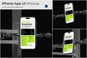 iPhone App UI Screen Mockup