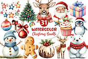 Christmas Doodle Sublimation Clipart, an Illustration by Dream Creation (Thumbnail 1 of 6)