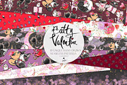 Valentine Cats Seamless Patterns Set, a Pattern Graphic by KaramfilaS (Thumbnail 1 of 17)