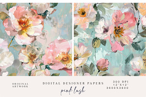 Abstract Flowers Seamless Patterns