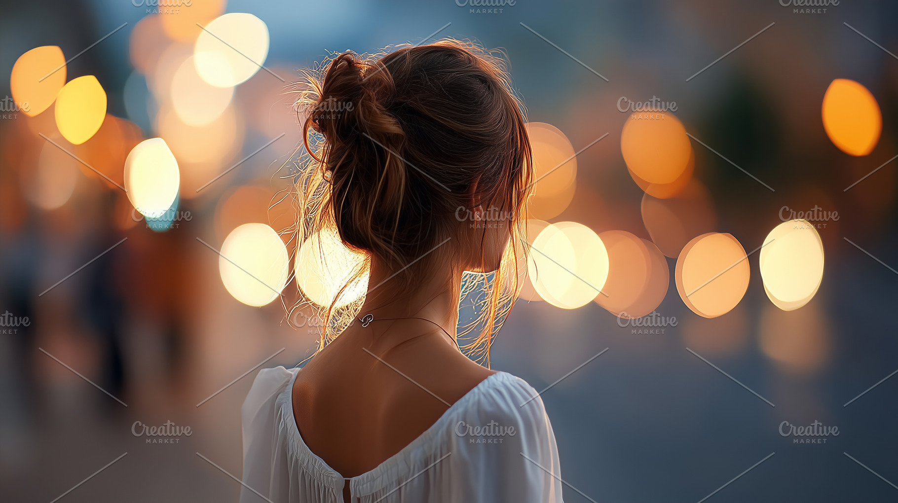 Young woman seen from behind walking, a Person Photo by MistyDay