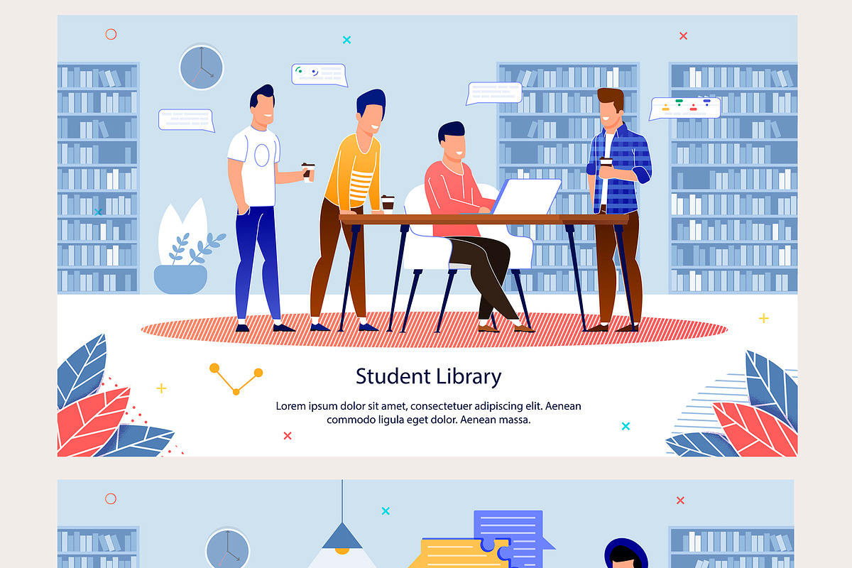 Students Vector Scenes, an Education Illustration by PavelVinnik (Photo 3 of 3)