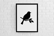 Bird on Branch Silhouette SVG, an Animal Illustration by newminddesign (Thumbnail 2 of 3)