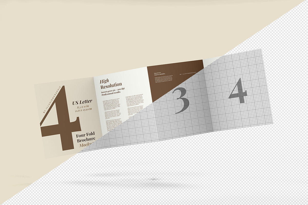 4 Fold US Letter Brochure Mockup, an Advertising Mockup by Illusiongraphic (Photo 14 of 20)