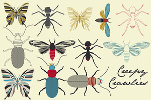 Creepy Crawlies Clipart Set