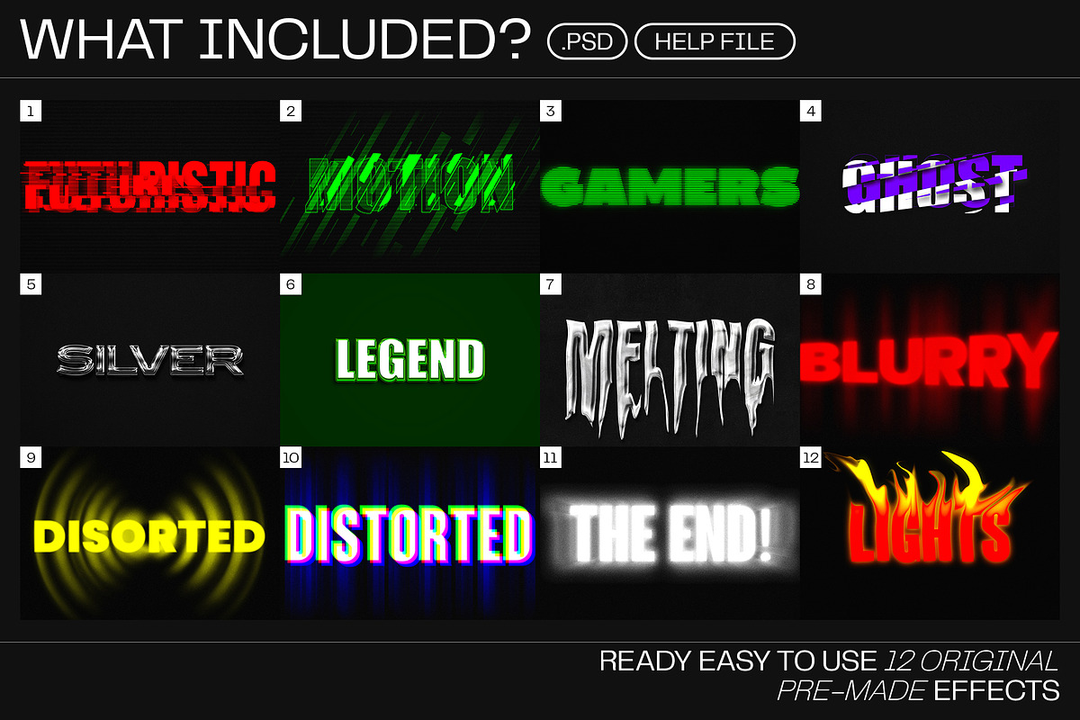 12 Text Effect Templates, a Layer Style Add-On by iDoodle Studio (Photo 2 of 6)