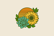 3 Sunflower Garden Illustrations, a Branding & Logo Template by MerdeneDesignStudio (Thumbnail 1 of 3)