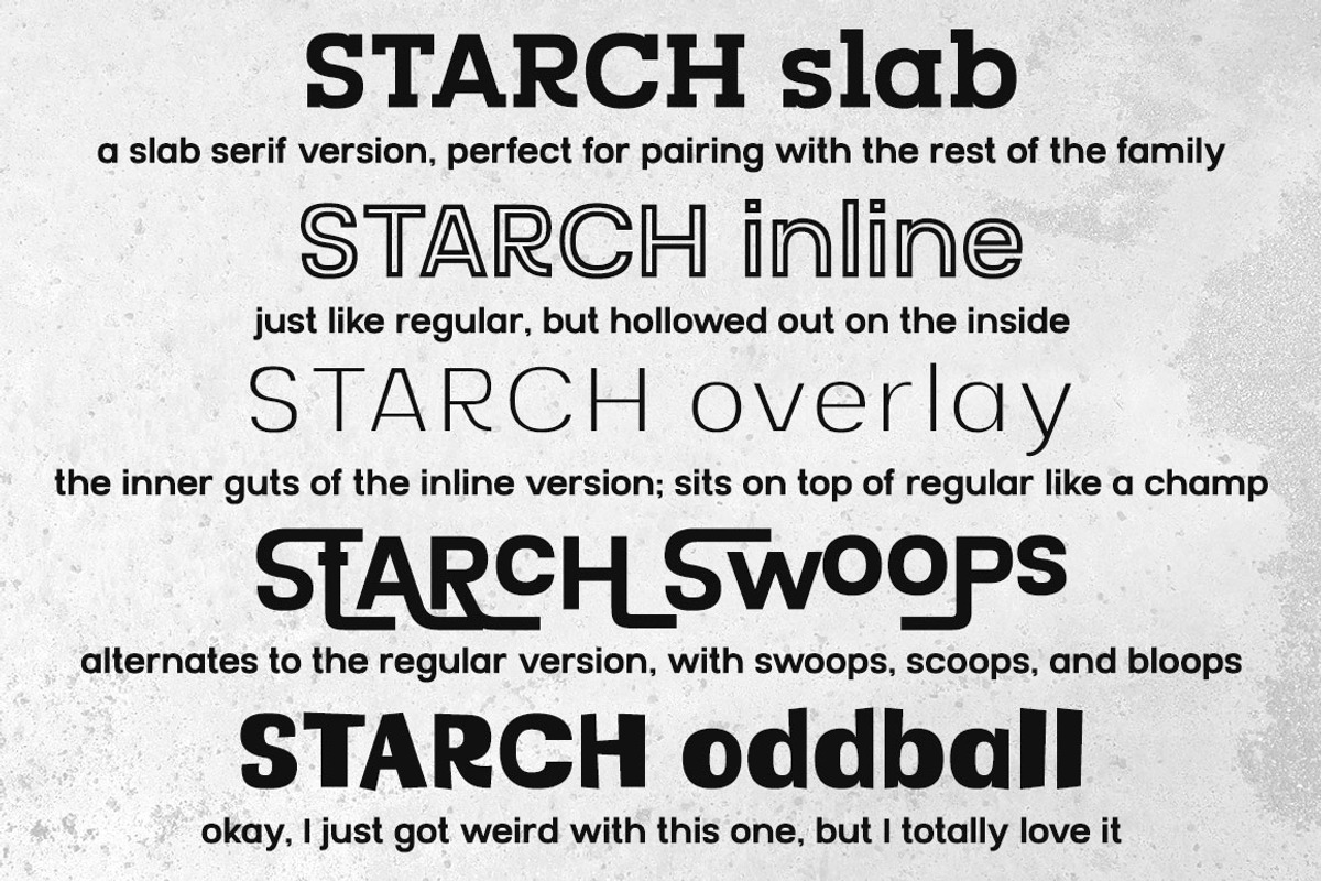 STARCH font family, a Slab Serif Font by Missy Meyer (Photo 11 of 11)