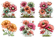 Whimsical Spring Flowres Clipart, an Illustration by Dream Creation (Thumbnail 5 of 6)