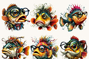 Whimsical Fish Clipart Bundle, an Animal Illustration by Design Scotch (Thumbnail 4 of 8)