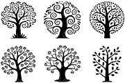 Stylized Tree Outline Clipart Pack, an Illustration by Designs_River (Thumbnail 7 of 7)