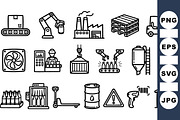 Factory Production Line Icons Set, an Illustration by designvectx (Thumbnail 1 of 3)