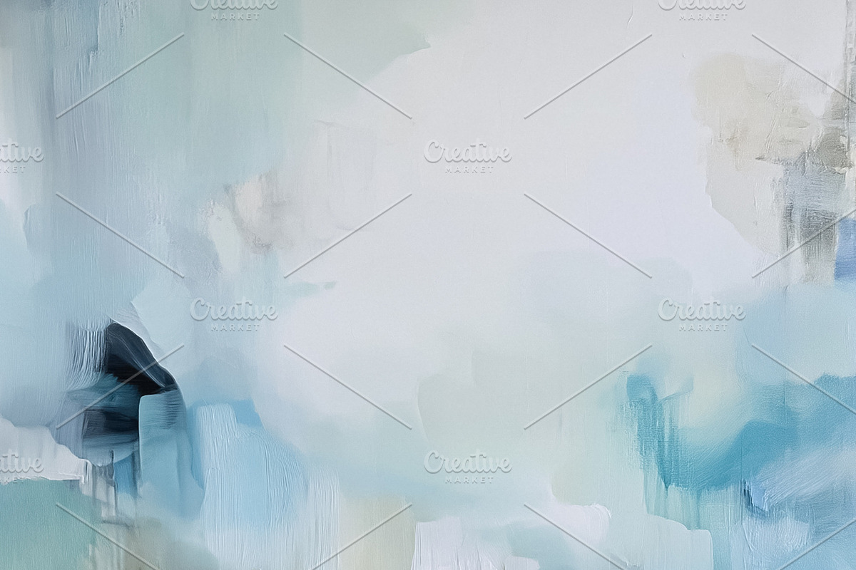Abstract oil painting with blue, white, and brown brush strokes, a Decorative Illustration by Studio ANNA